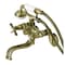 Kingston Brass KS246AB Wall Mount Clawfoot Tub Faucet with Hand Shower, Antique Brass KS246AB - alternate 1